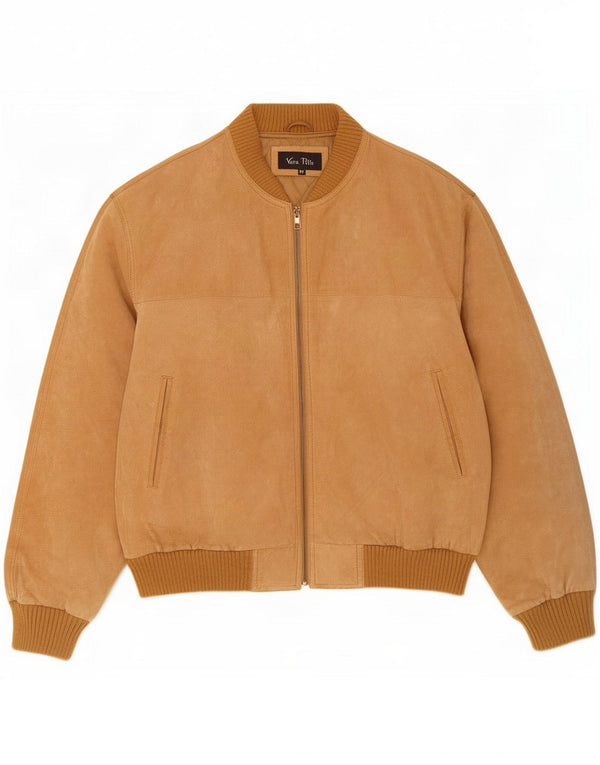 Vintage Ανδρικό Suede Jacket UK 42 2XL Beige Leather