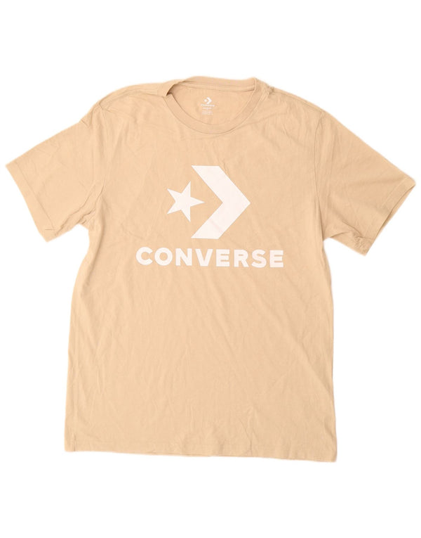 Ανδρικό γραφικό μπλουζάκι Converse Top Medium Beige Βαμβακερό