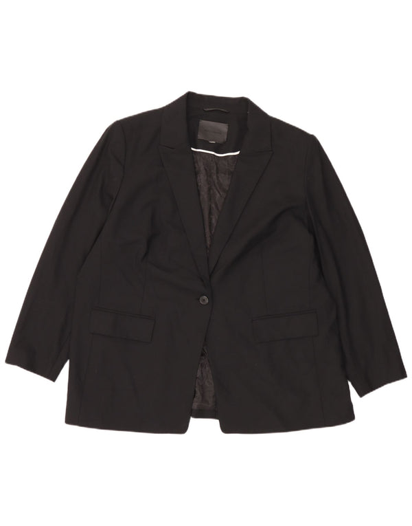 Marks & Spencer Γυναικείο Αυτόγραφο Μπουφάν 1 Κουμπί Blazer UK 18 XL Μαύρο