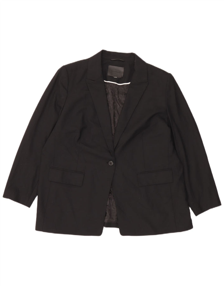 Marks & Spencer Γυναικείο Αυτόγραφο Μπουφάν 1 Κουμπί Blazer UK 18 XL Μαύρο