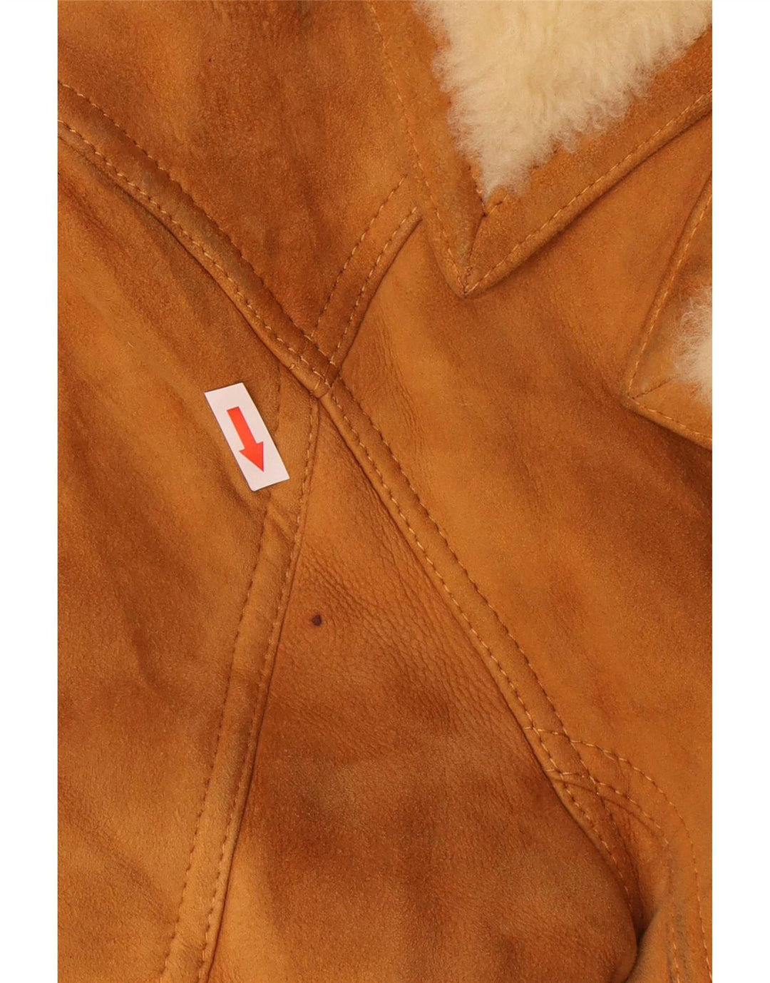 Vintage Ανδρικό Πανωφόρι Shearling IT 48 Medium Beige Leather