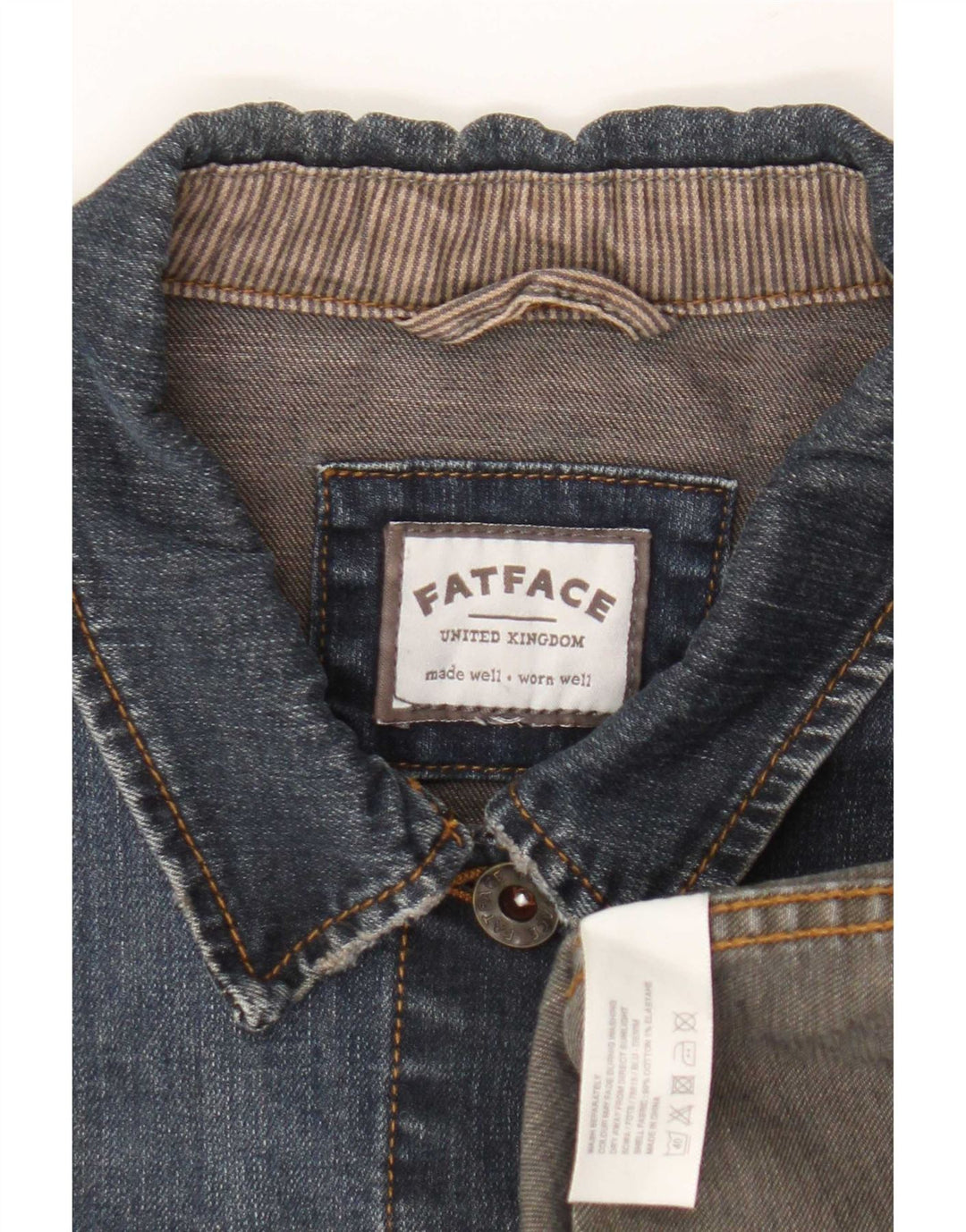 Fat Face Γυναικείο Τζιν Μπουφάν UK 14 Medium Blue βαμβακερό