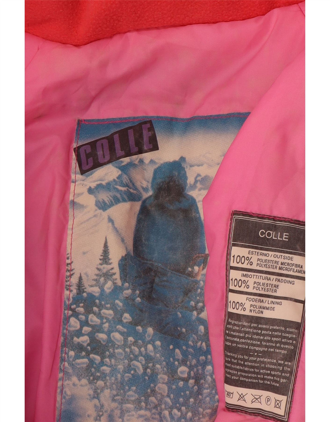 Colle γυναικείο μπουφάν σκι με κουκούλα UK 10 Small Pink Colourblock Polyester