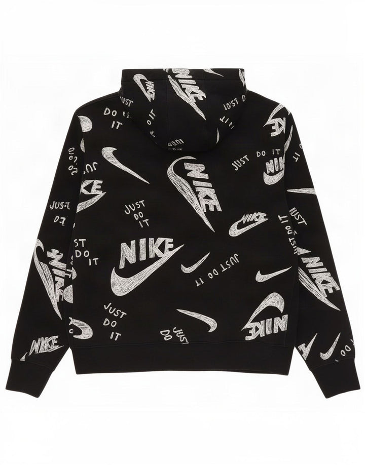 Ανδρικό γραφικό κουκούλα Nike, μεσαίο μαύρο βαμβακερό
