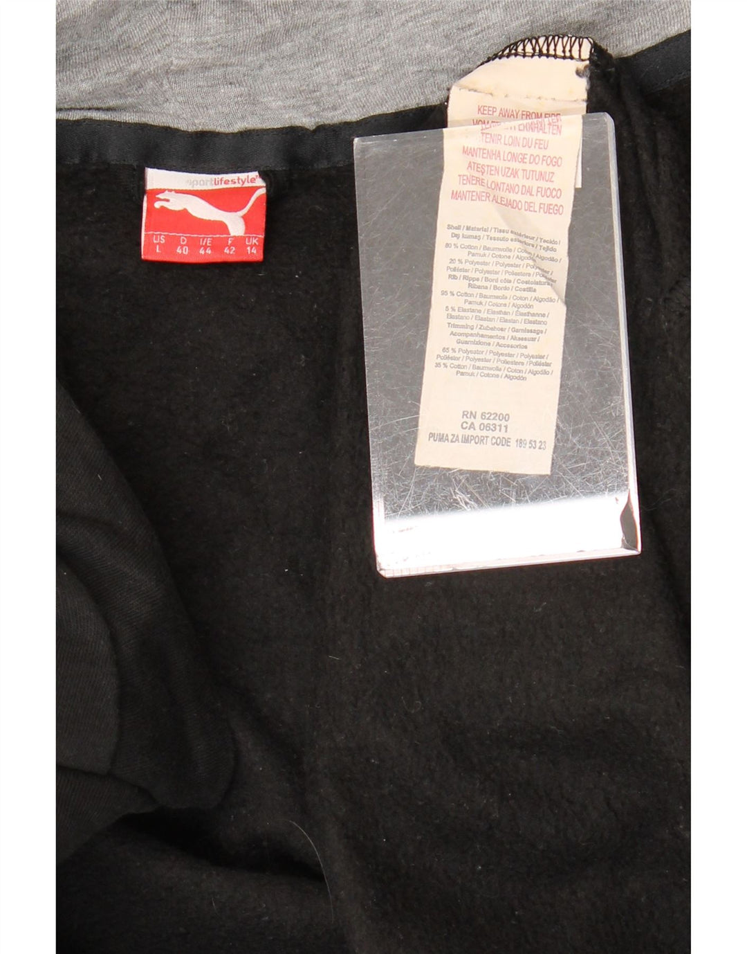 Γυναικείο πουλόβερ με κουκούλα με φερμουάρ PUMA UK 14 μεγάλο βαμβακερό