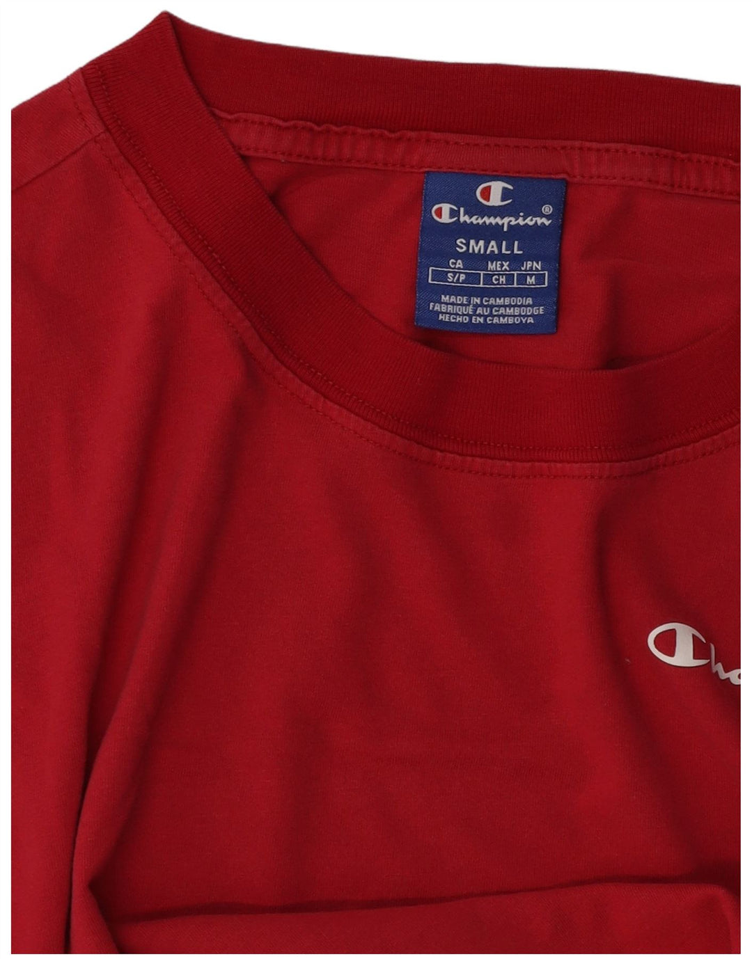 Γυναικείο T-Shirt CHAMPION Top UK 10 Small Red