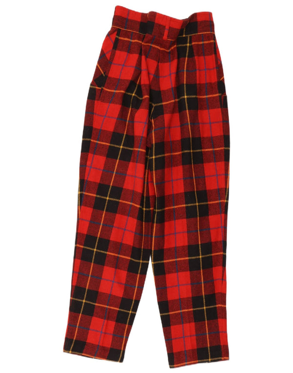 Vintage Womens High Waist Casual Trousers IT 44 Medium W30 L30 Red Check