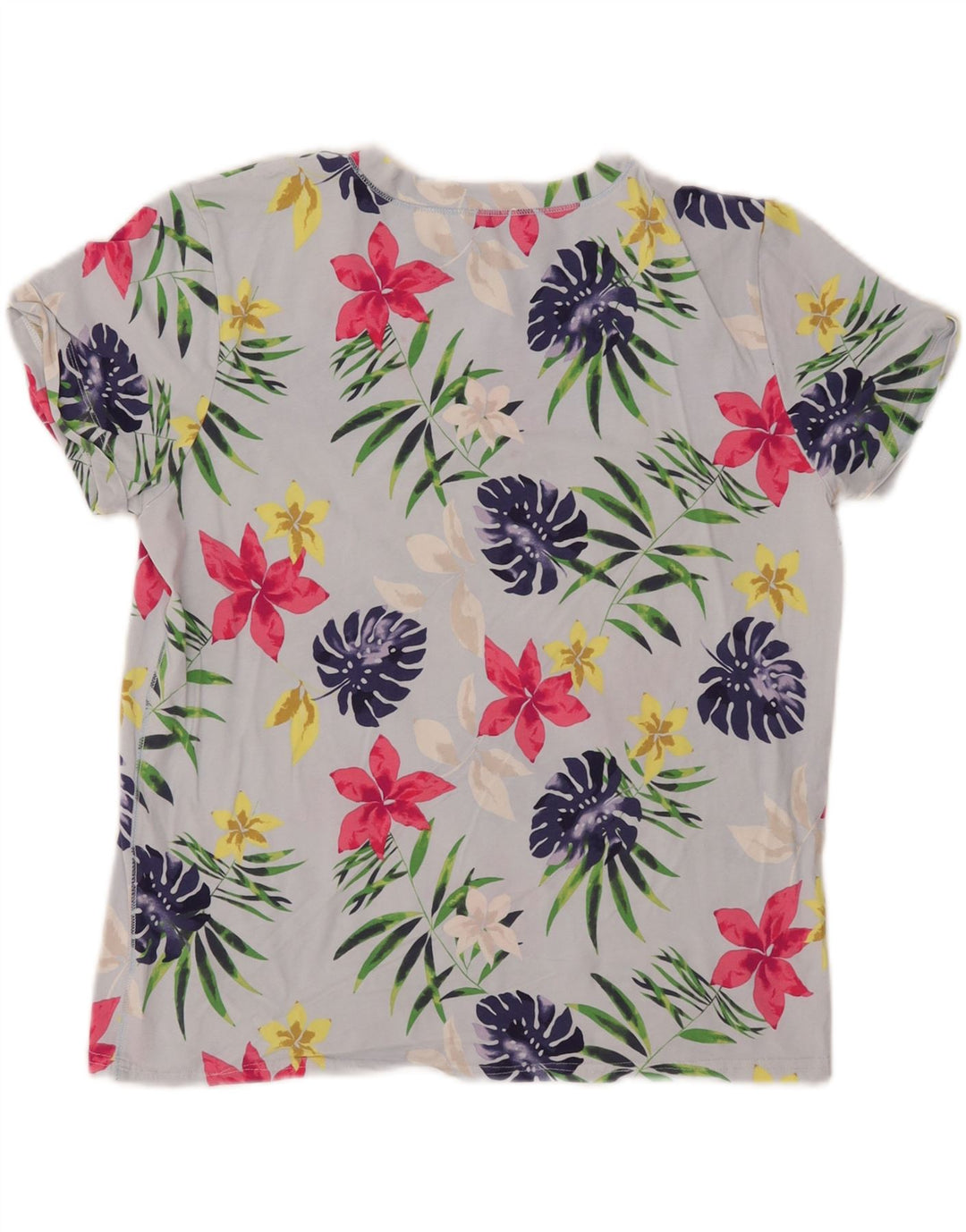 MARELLA Womens T-Shirt Top UK 14 Medium Blue Floral Vintage Marella and Second-Hand Marella from Messina Hembry 