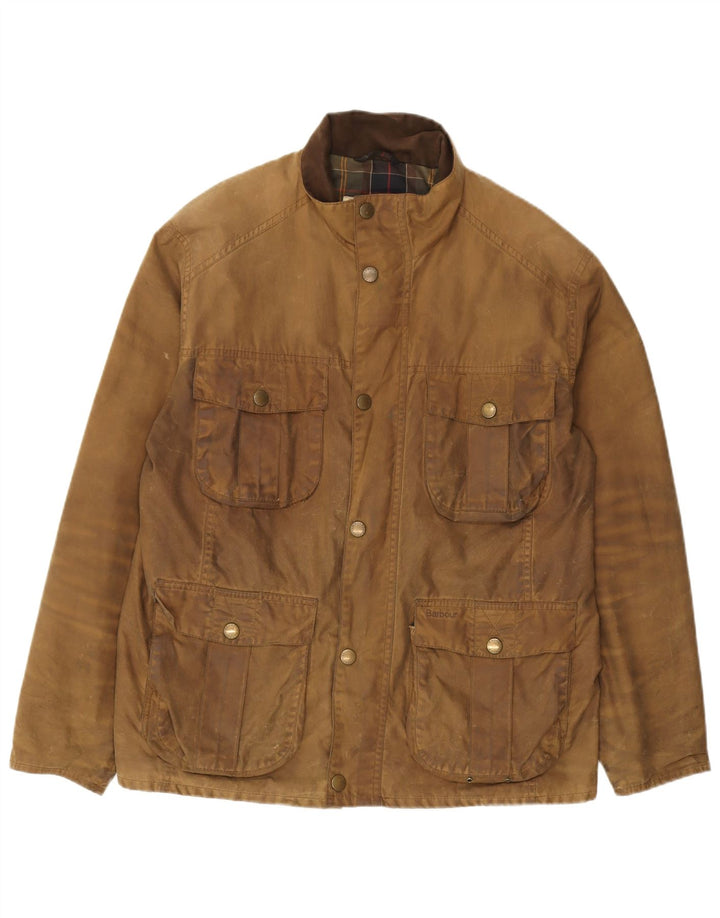 Ανδρικό κερωμένο βαμβακερό μπουφάν Barbour UK 40 μεγάλο καφέ βαμβακερό