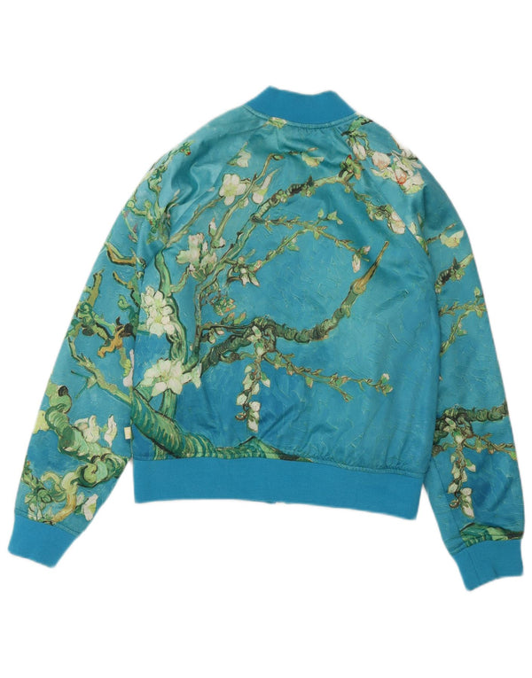 Vans Womens Von Gogh Museum Oversized Varsity Jacket UK 6 XS Blue Floral