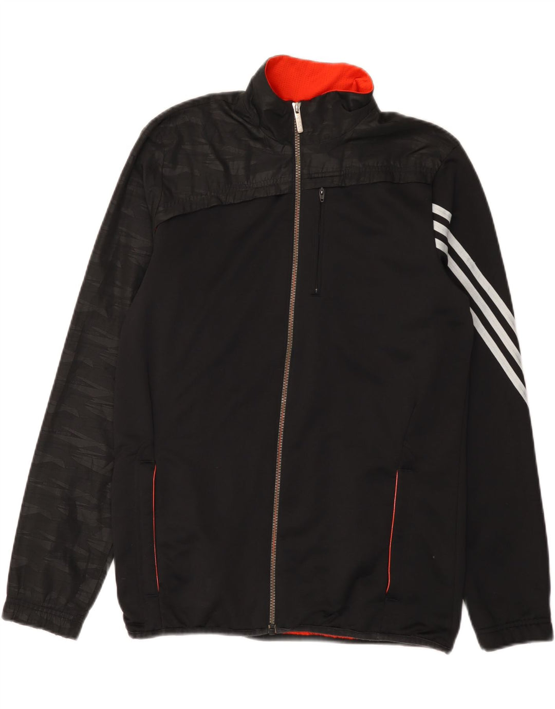 Adidas Boys Tracksuit Top Jacket 15-16 Years Black Polyester