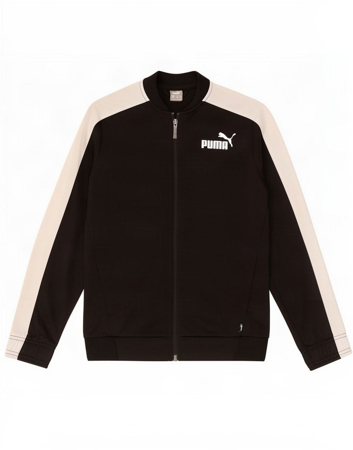 Puma Boys αθλητική φόρμα Top Jacket 11-12 Years Black Colourblock Polyester