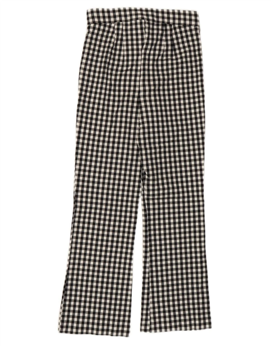 Zara Γυναικείο Bootcut Casual Παντελόνι Small W26 L25 Black Gingham Viscose