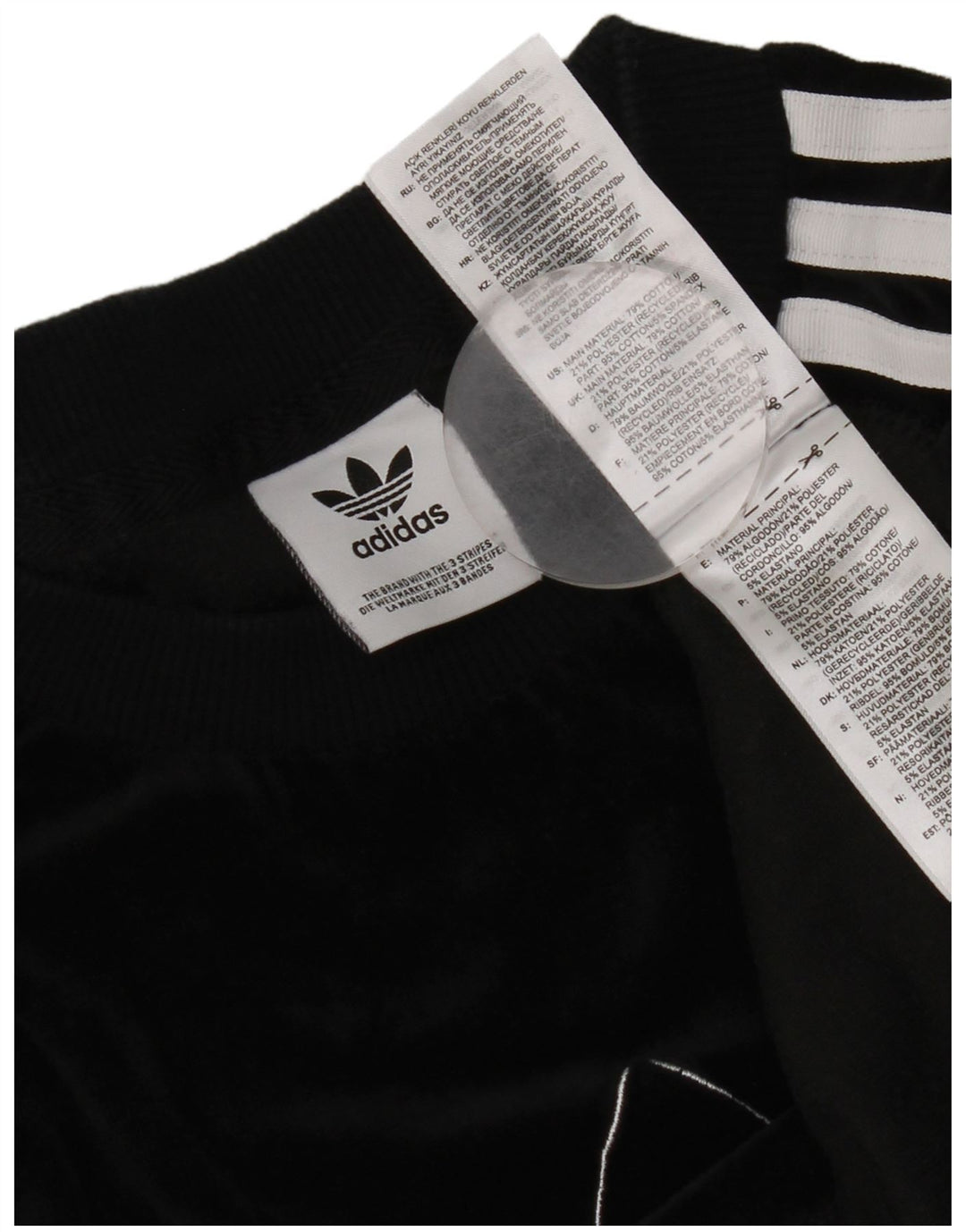 Adidas Γυναικείο τοπ μακρυμάνικο UK 12 μεσαίο μαύρο βαμβακερό