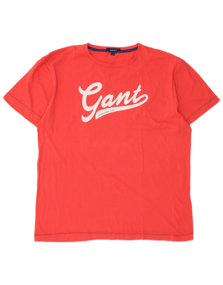 Ανδρικό γραφικό T-Shirt Gant Top μεγάλο κόκκινο βαμβακερό