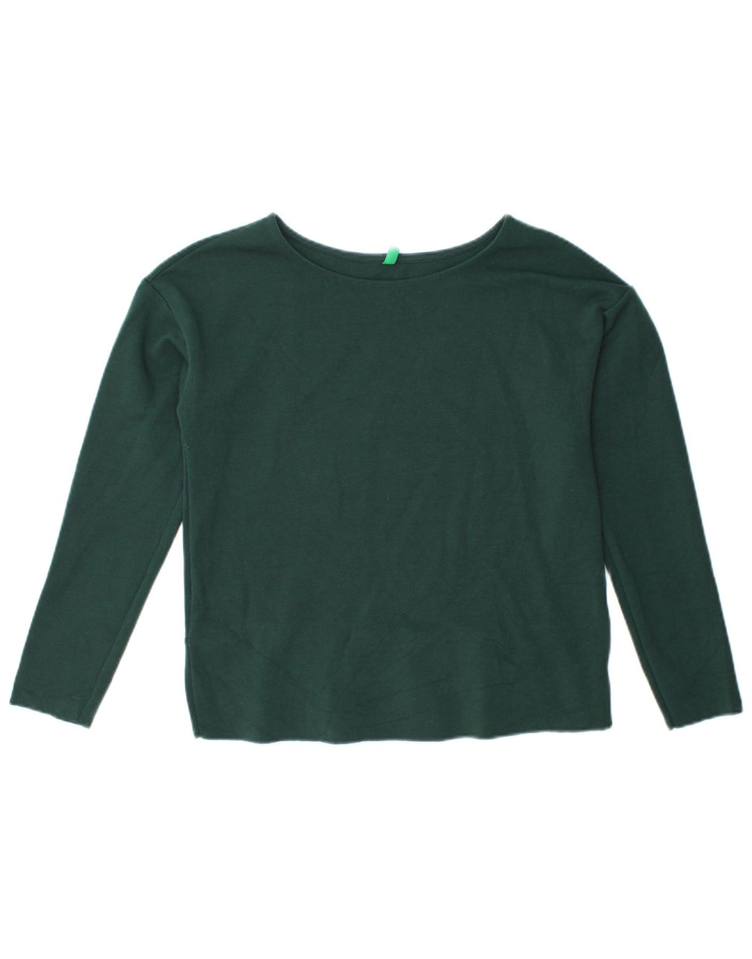 BENETTON Γυναικείο Crop Top Μακρυμάνικο UK 12 Medium Green