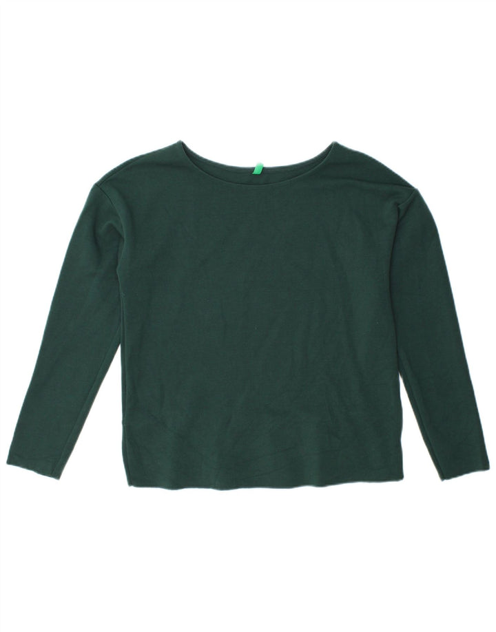 BENETTON Γυναικείο Crop Top Μακρυμάνικο UK 12 Medium Green