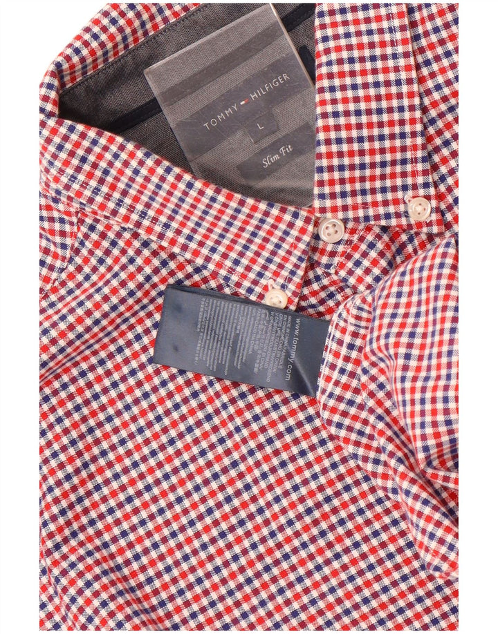 Tommy Hilfiger Ανδρικό πουκάμισο Slim Fit Μεγάλο πολύχρωμο βαμβακερό Gingham