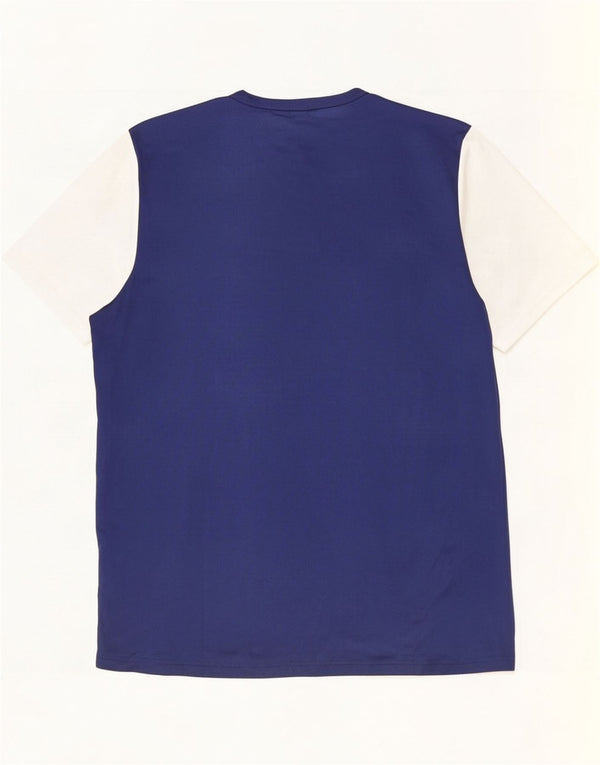 Ανδρικό T-shirt Adidas Climalite Top Large Navy Blue Colorblock Πολυεστέρας
