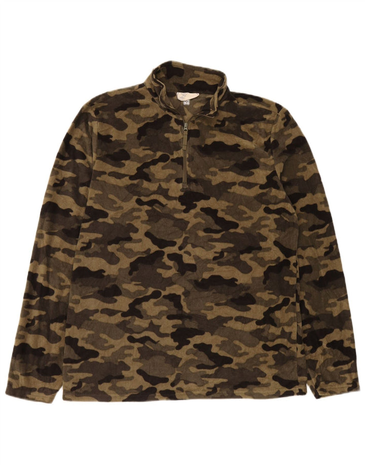 Ανδρική αποθήκη Mountain Warehouse με φερμουάρ Fleece Jumper Medium Beige Καμουφλάζ