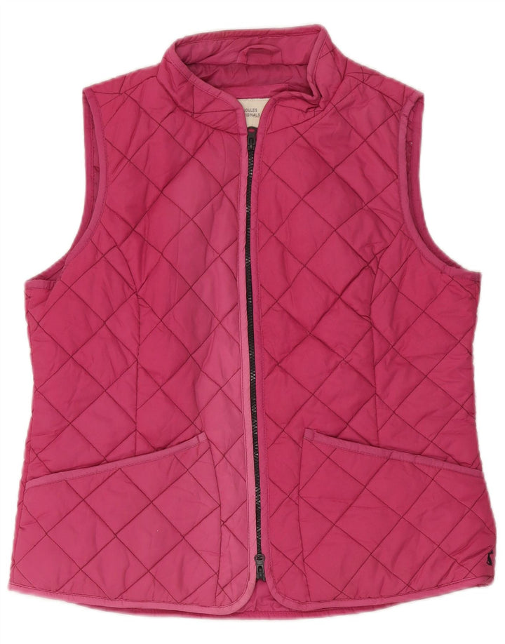 JOULES Γυναικείο Καπιτονέ Gilet UK 14 Μεγάλος Ροζ Πολυεστέρας