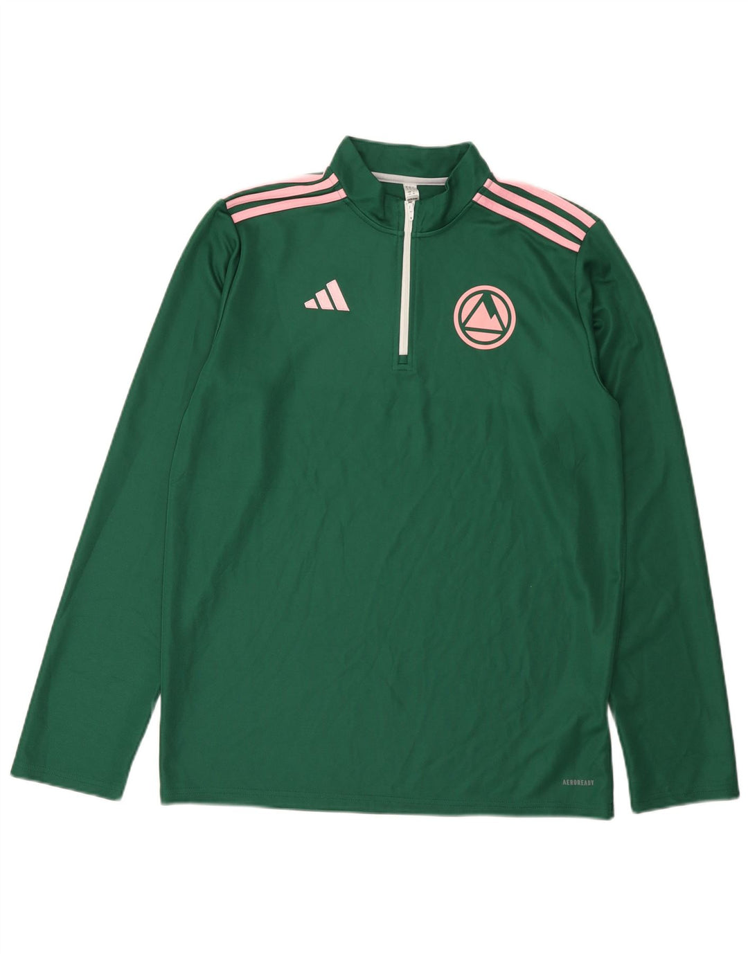 Adidas Ανδρική φόρμα πουλόβερ με φερμουάρ Aeroready Top μεγάλο πράσινο πολυεστέρα