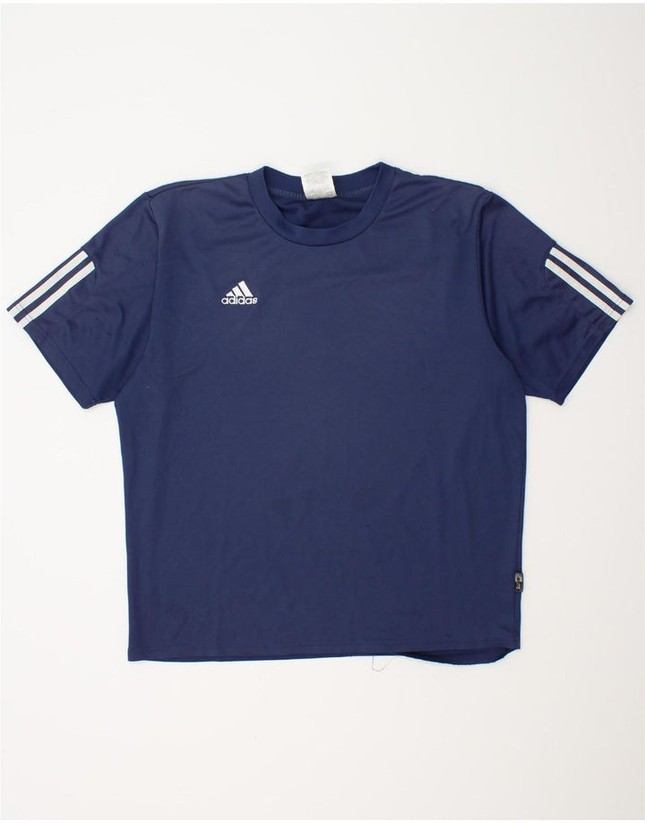 Ανδρικό T-Shirt Climalite ADIDAS Top Large Navy Blue Polyester