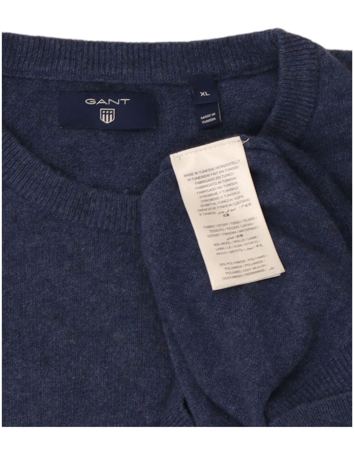Πουλόβερ Gant Mens Crew Neck Jumper XL Navy Blue Wool