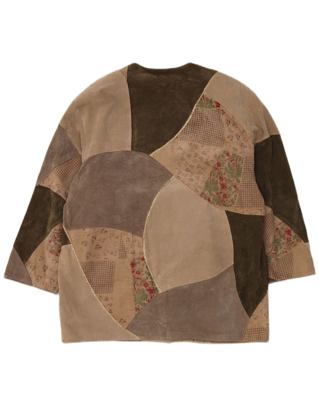 Fair Lady Γυναικείο Πανωφόρι UK 16 Large Beige Patchwork Δερμάτινο