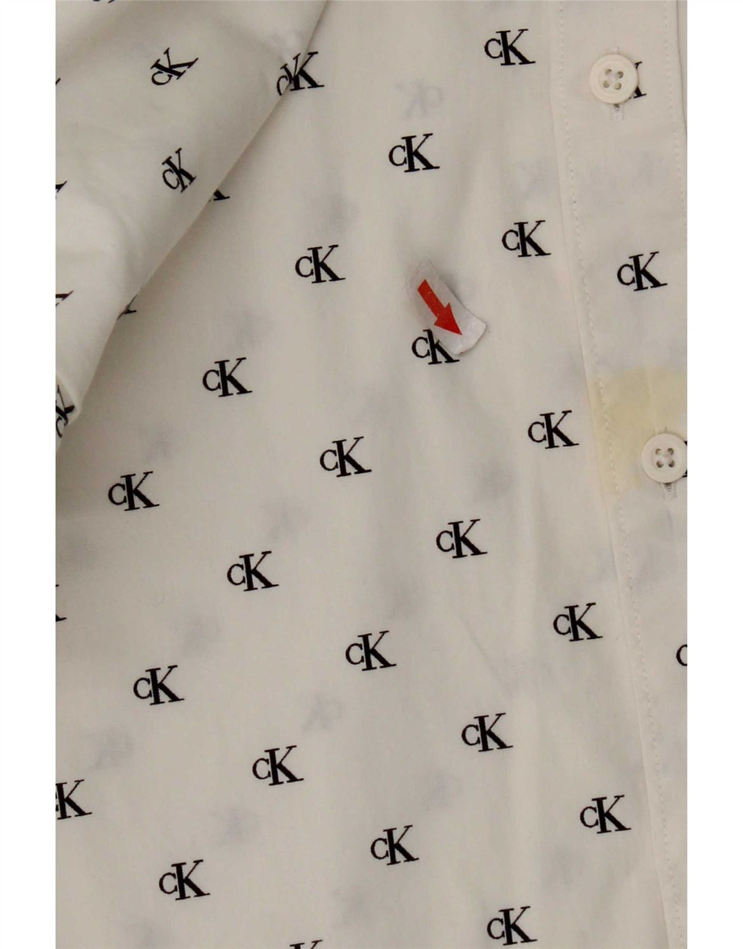 Ανδρικό πουκάμισο Calvin Klein Jeans Graphic Slim Fit, μεσαίο λευκό βαμβακερό