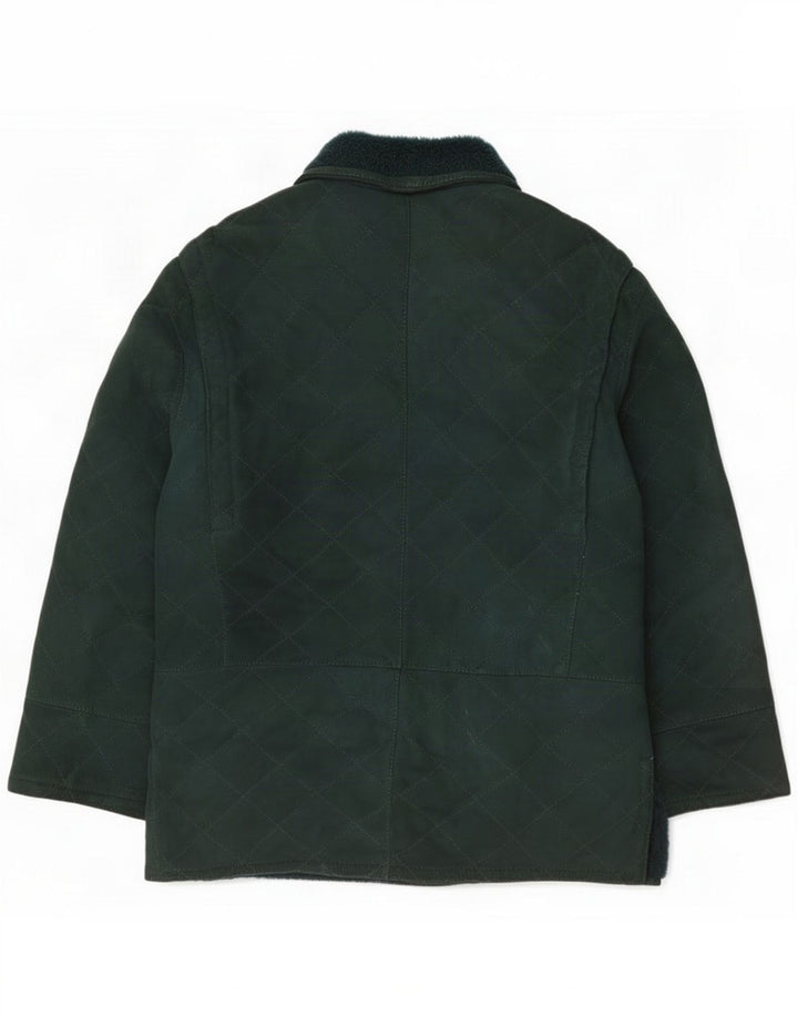 Vintage Ανδρικό Suede Shearling Jacket IT 50 Large Green