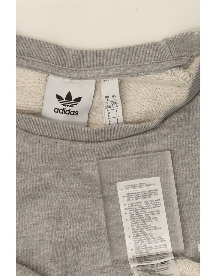 Ανδρικό φούτερ Adidas Jumper με μεγάλο γκρι βαμβακερό φούτερ