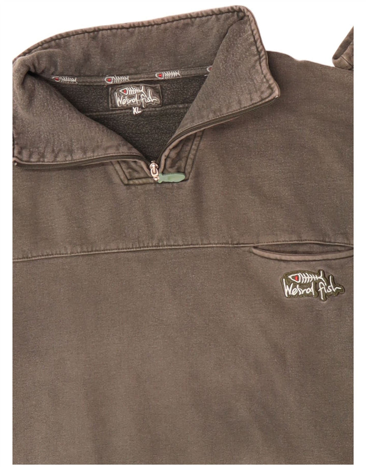WEIRD FISH Ανδρικό φούτερ με φερμουάρ Jumper XL Γκρι βαμβακερό