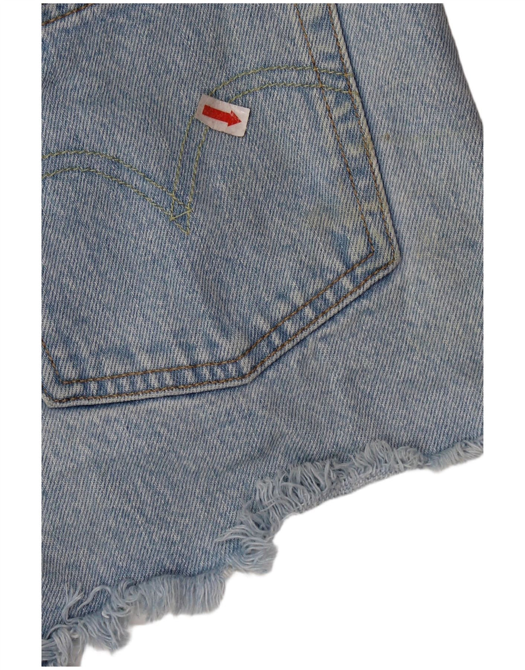 LEVI'S Womens 501 Distressed τζιν σορτς W28 μεσαίο μπλε βαμβακερό