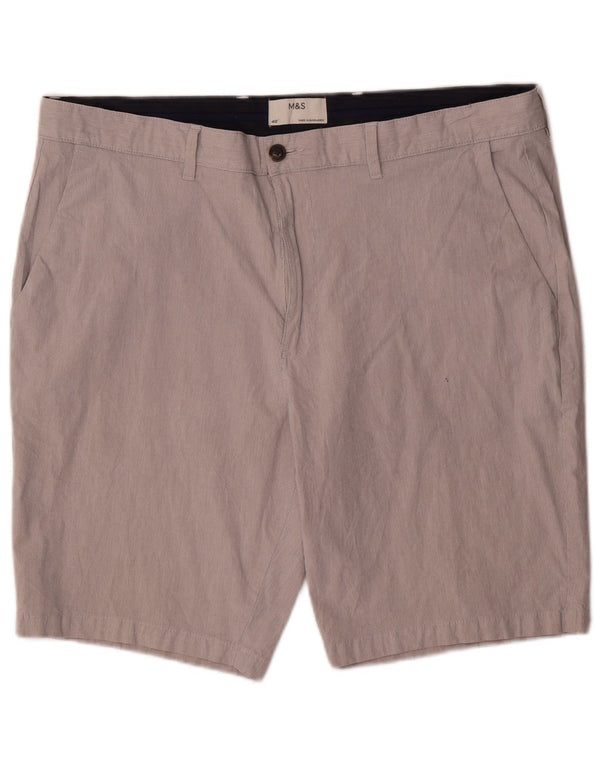 Ανδρικό σορτς Chino Marks & Spencer W40 XL Γκρι βαμβακερό ριγέ