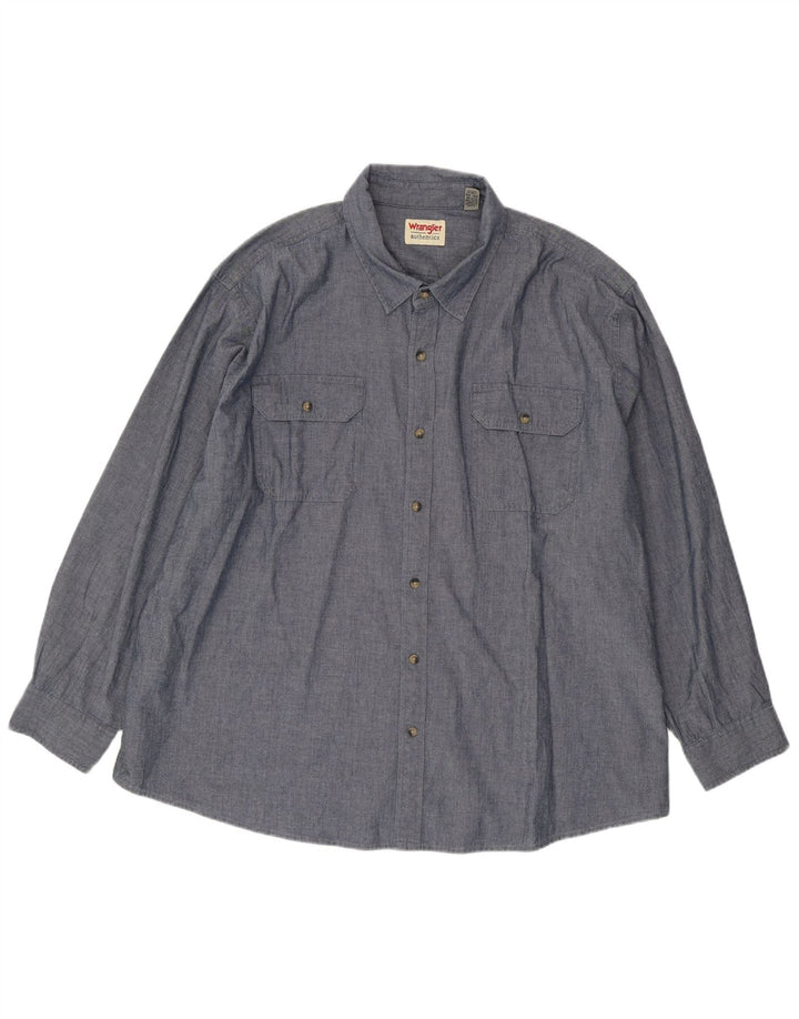 Ανδρικό πουκάμισο WRANGLER 3XL Navy Blue Cotton
