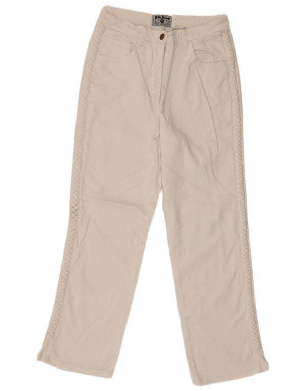 John Baner Γυναικείο Straight Jeans UK 14 Medium W28 L26 White Cotton