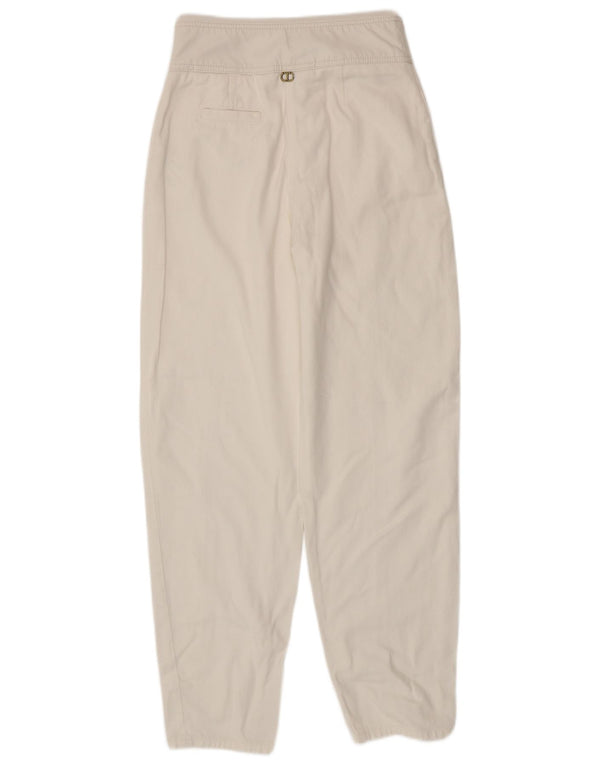 Twinset Γυναικείο ψηλόμεσο κωνικό casual παντελόνι W28 L30 λευκό βαμβακερό