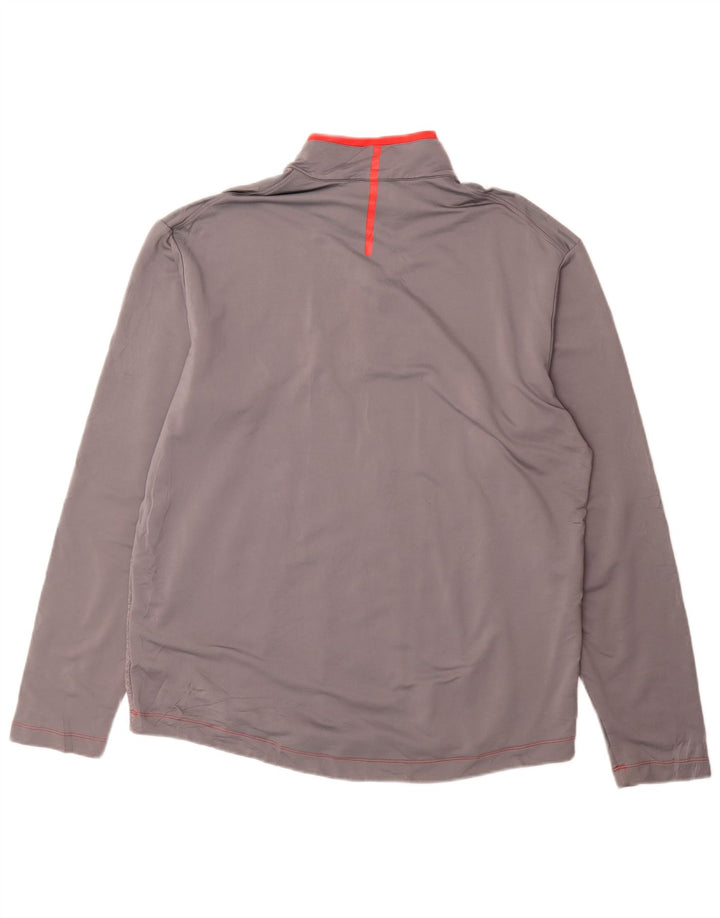 Ανδρική φόρμα Nike Dri Fit με φερμουάρ πουλόβερ στο επάνω μέρος, μεγάλο γκρι ριγέ