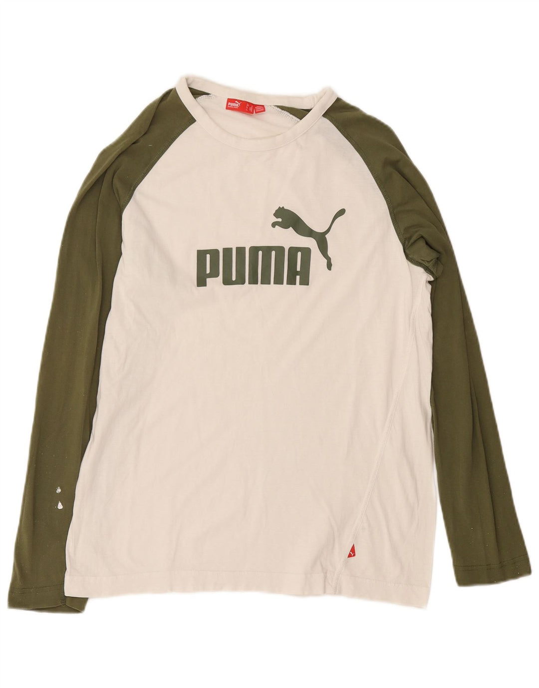 Ανδρικό γραφικό μπλουζάκι Puma με μακρυμάνικο μεσαίο λευκό χρώμα