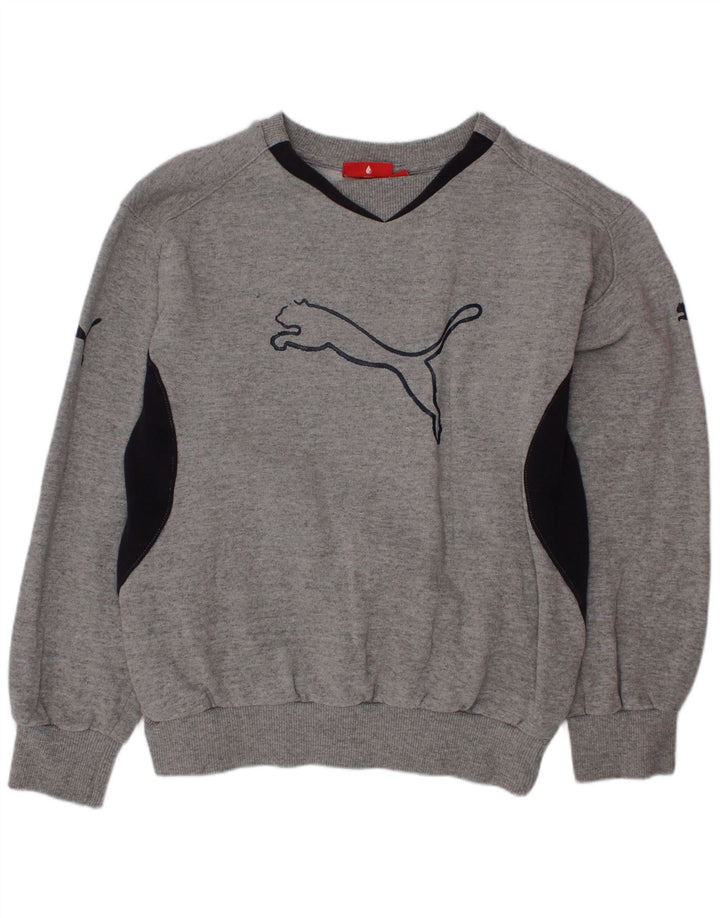 Γραφικό φούτερ NIKE Boys Jumper 9-10 ετών Γκρι χρώματος βαμβακερό
