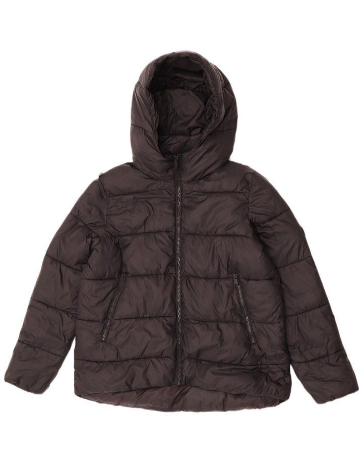 Zara Γυναικείο μπουφάν με κουκούλα UK 14 Medium Black Nylon
