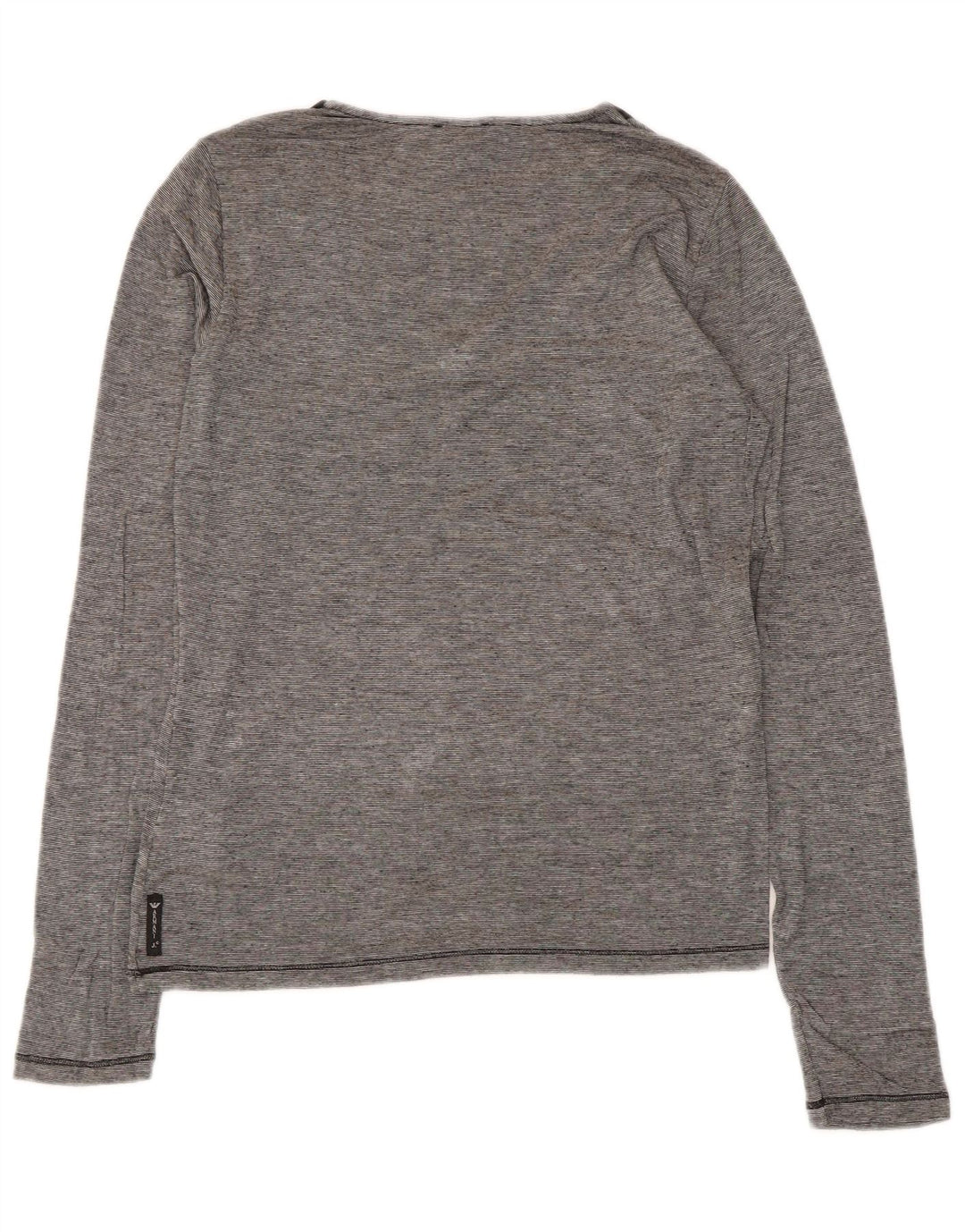 Armani Jeans γυναικείο τοπ μακρυμάνικο UK 12 μεσαία γκρι ρίγα βισκόζη