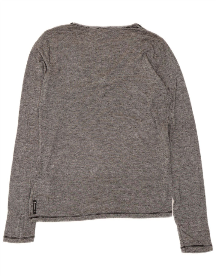 Armani Jeans γυναικείο τοπ μακρυμάνικο UK 12 μεσαία γκρι ρίγα βισκόζη