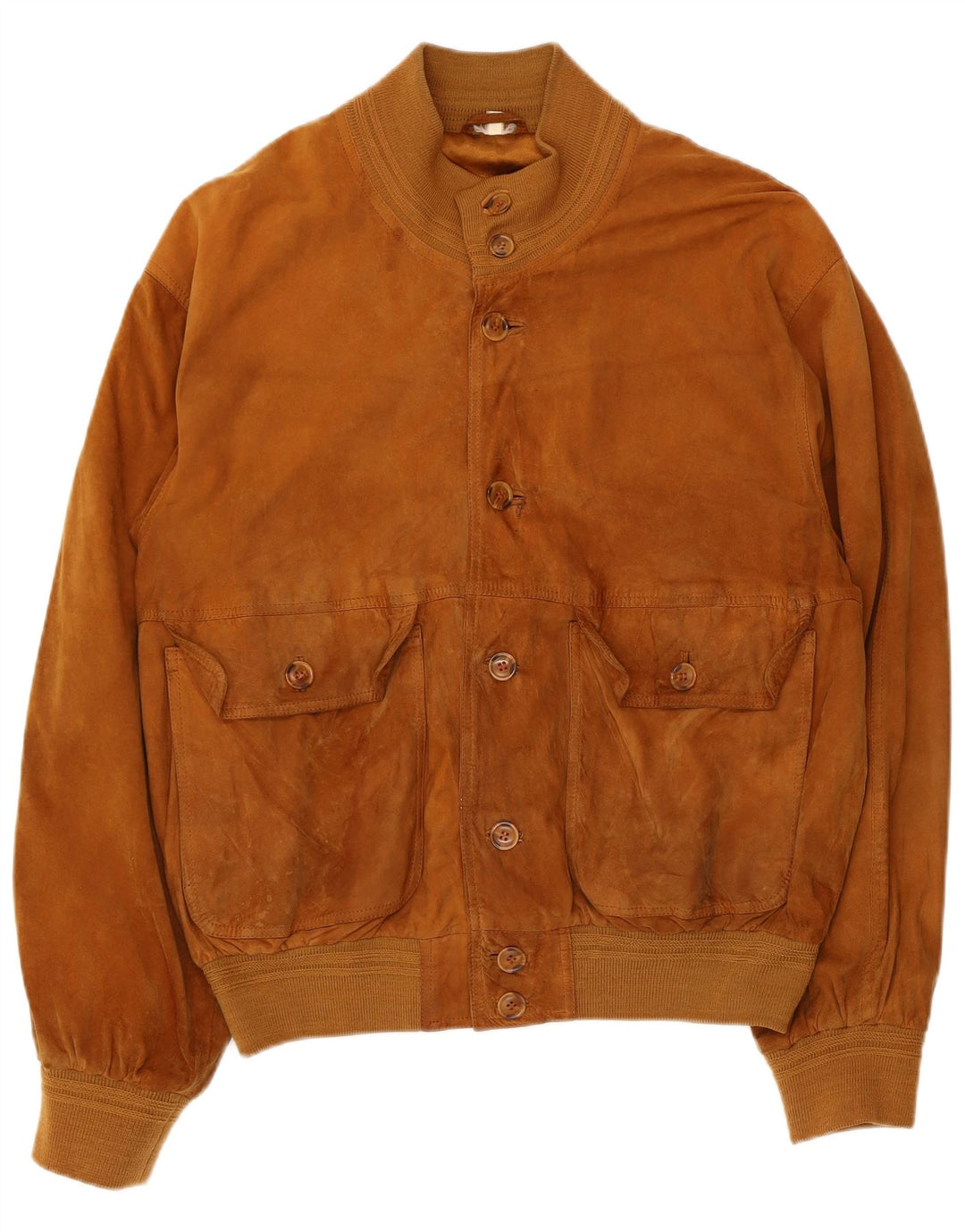 Vintage Ανδρικό Suede Bomber Jacket UK 40 Large Brown Δερμάτινο