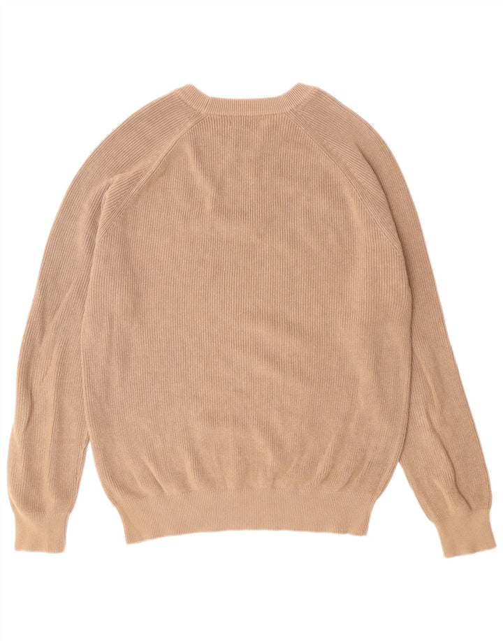 Ανδρικό πουλόβερ Zara με λαιμόκοψη, μεσαίο καφέ βαμβακερό