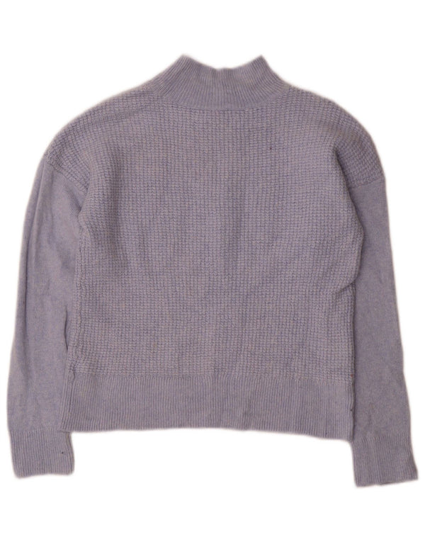 Γυναικείο πουλόβερ Hobbs Crop Turtle Neck Jumper UK 12 Medium Blue Viscose