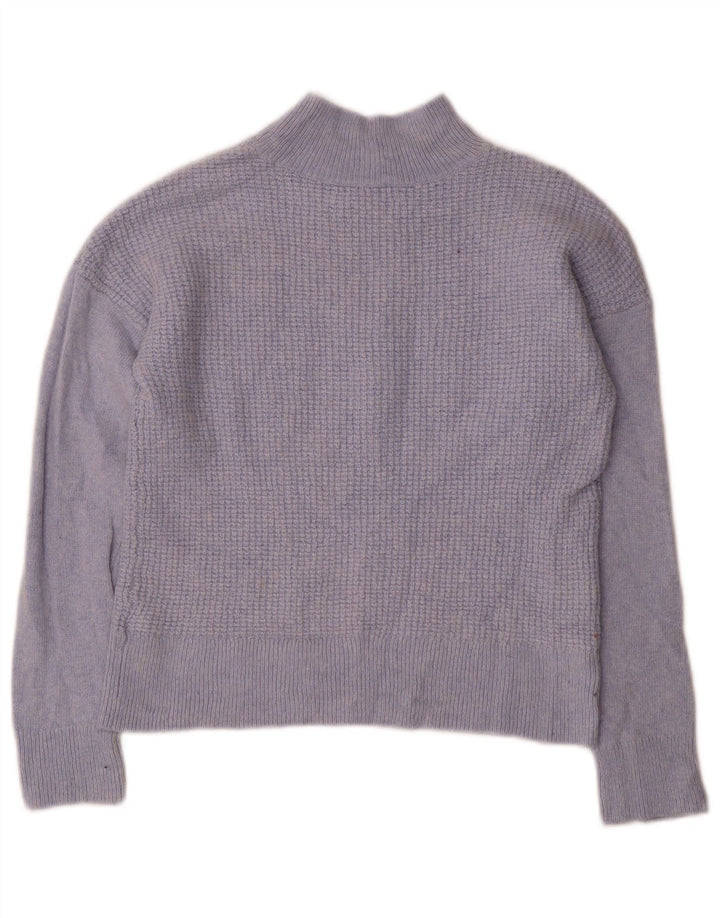 Γυναικείο πουλόβερ Hobbs Crop Turtle Neck Jumper UK 12 Medium Blue Viscose