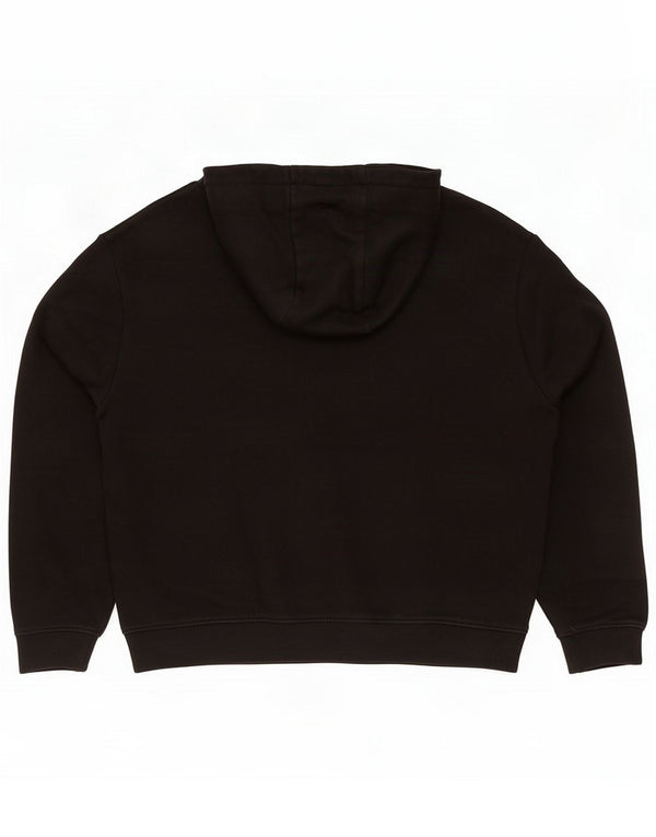 Zara Mens Hoodie Jumper Large Black Cotton