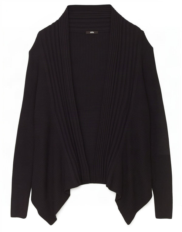 Marks & Spencer Womens Asymmetric Cardigan Sweater UK 16 Large Black